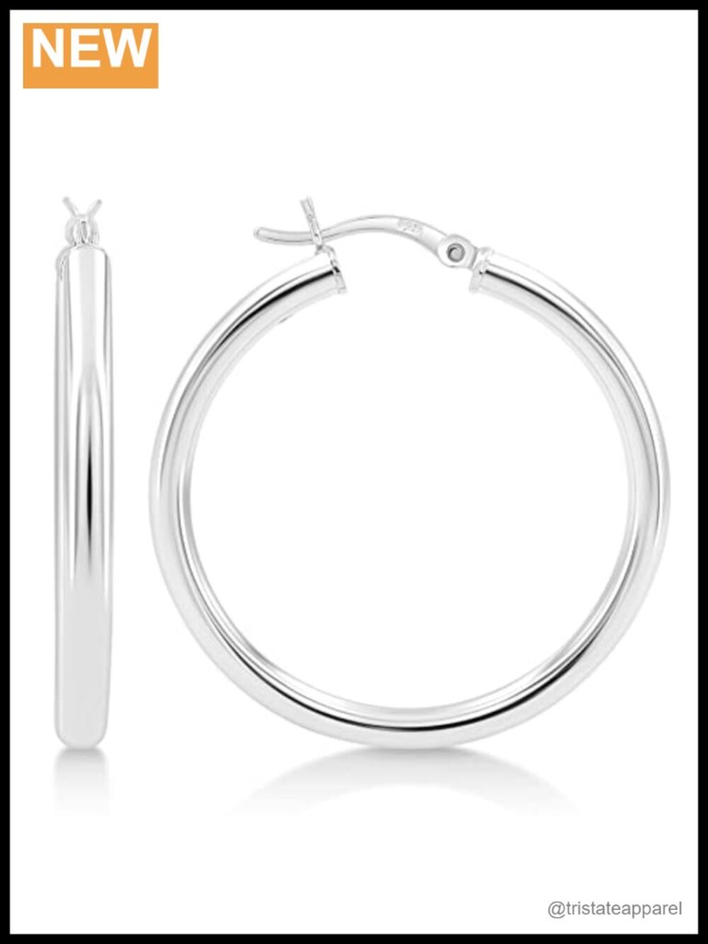925 Sterling Silver Hoop Earrings Hypoallergenic Lightweight